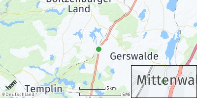 Google Map of Mittenwalde bei Templin