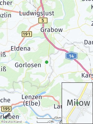 Here Map of Milow bei Ludwigslust