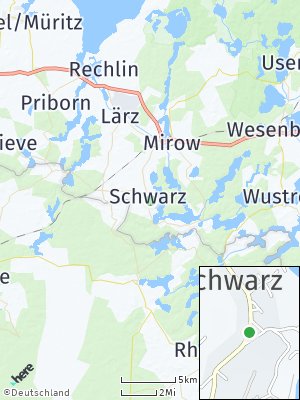 Here Map of Schwarz bei Neustrelitz