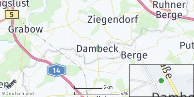 Google Map of Dambeck bei Perleberg