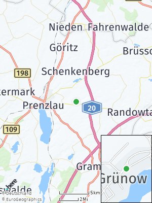 Here Map of Grünow bei Prenzlau