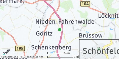 Google Map of Schönfeld bei Prenzlau