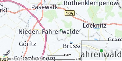 Google Map of Fahrenwalde