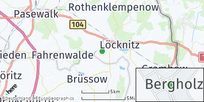 Google Map of Bergholz bei Pasewalk