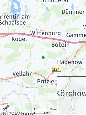 Here Map of Körchow bei Hagenow