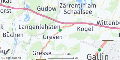 Google Map of Gallin bei Boizenburg