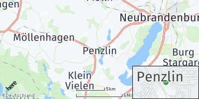 Google Map of Penzlin bei Waren
