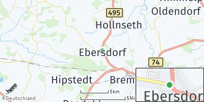 Google Map of Ebersdorf bei Bremervörde