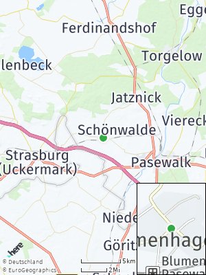 Here Map of Blumenhagen bei Strasburg