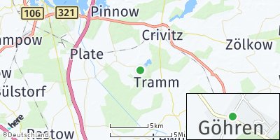 Google Map of Göhren bei Schwerin