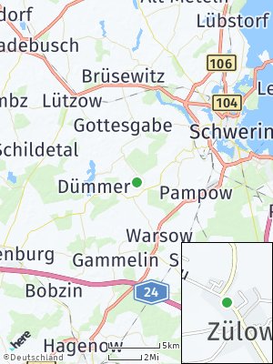 Here Map of Zülow bei Schwerin
