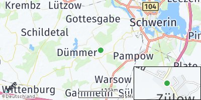 Google Map of Zülow bei Schwerin