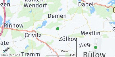 Google Map of Bülow bei Schwerin