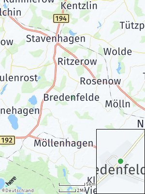 Here Map of Bredenfelde bei Malchin