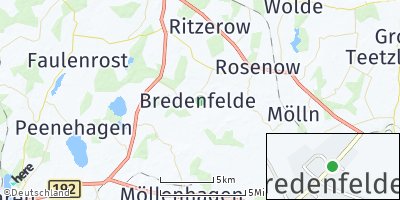 Google Map of Bredenfelde bei Malchin