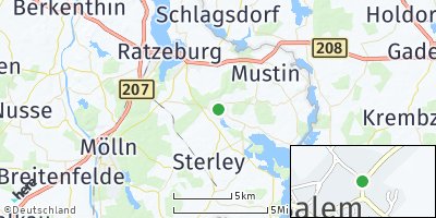 Google Map of Salem bei Ratzeburg