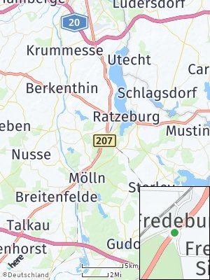 Here Map of Fredeburg bei Ratzeburg