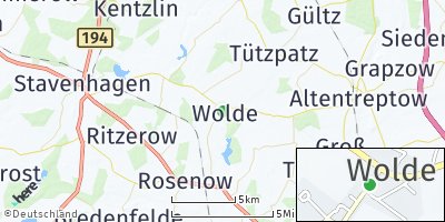 Google Map of Wolde bei Altentreptow
