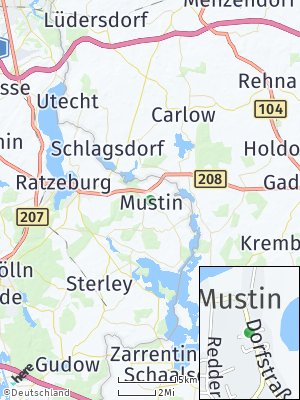Here Map of Mustin bei Ratzeburg
