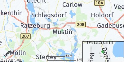 Google Map of Mustin bei Ratzeburg