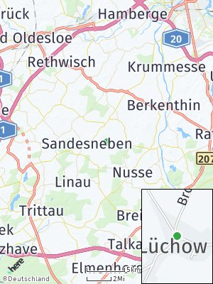 Here Map of Lüchow bei Sandesneben