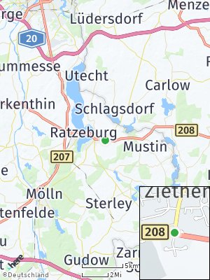 Here Map of Ziethen bei Ratzeburg