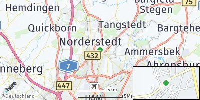 Google Map of Glashütte bei Hamburg