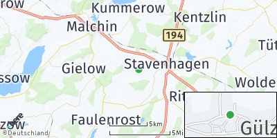 Google Map of Gülzow bei Malchin