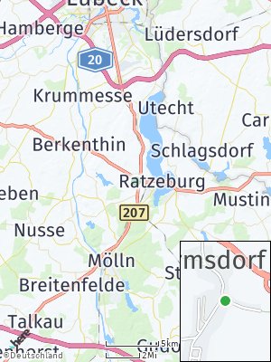 Here Map of Harmsdorf bei Ratzeburg