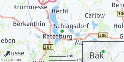 Google Map of Bäk bei Ratzeburg