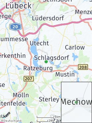 Here Map of Mechow bei Ratzeburg