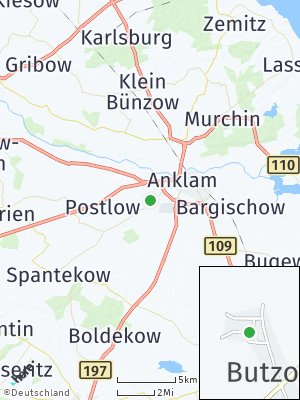 Here Map of Butzow bei Anklam