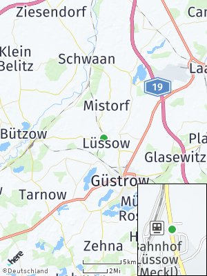 Here Map of Lüssow bei Güstrow