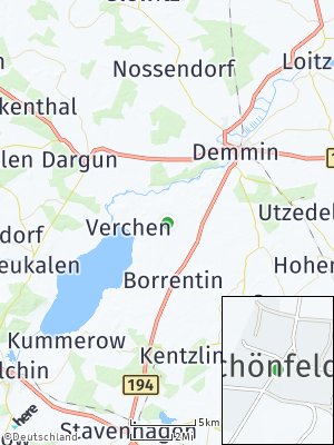 Here Map of Schönfeld bei Demmin