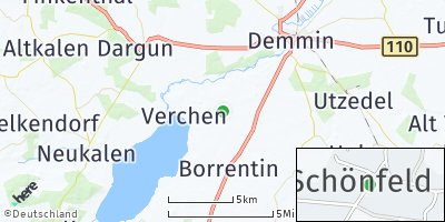 Google Map of Schönfeld bei Demmin