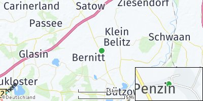 Google Map of Penzin bei Bützow