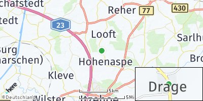 Google Map of Drage bei Hohenaspe