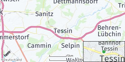 Google Map of Tessin bei Rostock