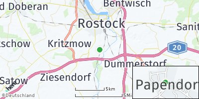 Google Map of Papendorf bei Rostock