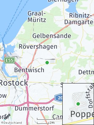 Here Map of Poppendorf bei Rostock