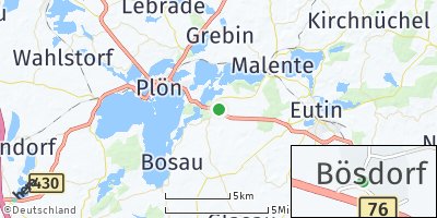 Google Map of Bösdorf bei Plön