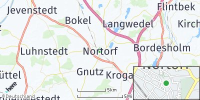 Google Map of Nortorf bei Neumünster
