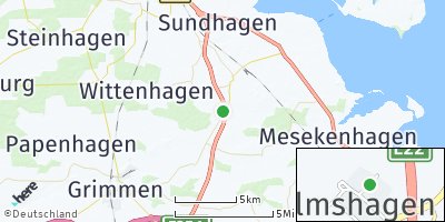 Google Map of Wilmshagen bei Grimmen