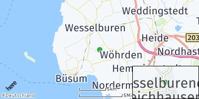 Google Map of Wesselburener Deichhausen