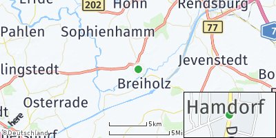 Google Map of Hamdorf bei Rendsburg