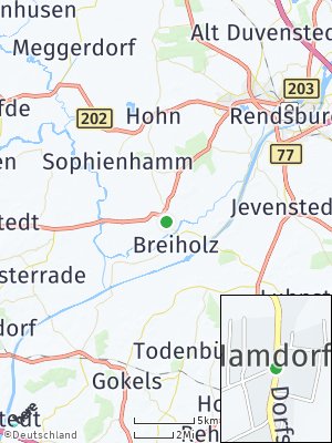 Here Map of Hamdorf bei Rendsburg