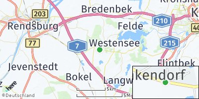 Google Map of Emkendorf bei Rendsburg