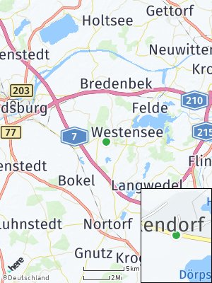 Here Map of Emkendorf bei Rendsburg