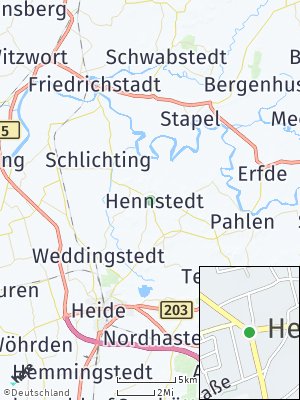 Here Map of Hennstedt / Dithmarschen