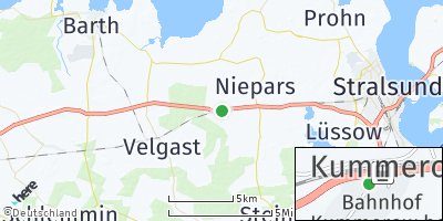 Google Map of Kummerow bei Stralsund